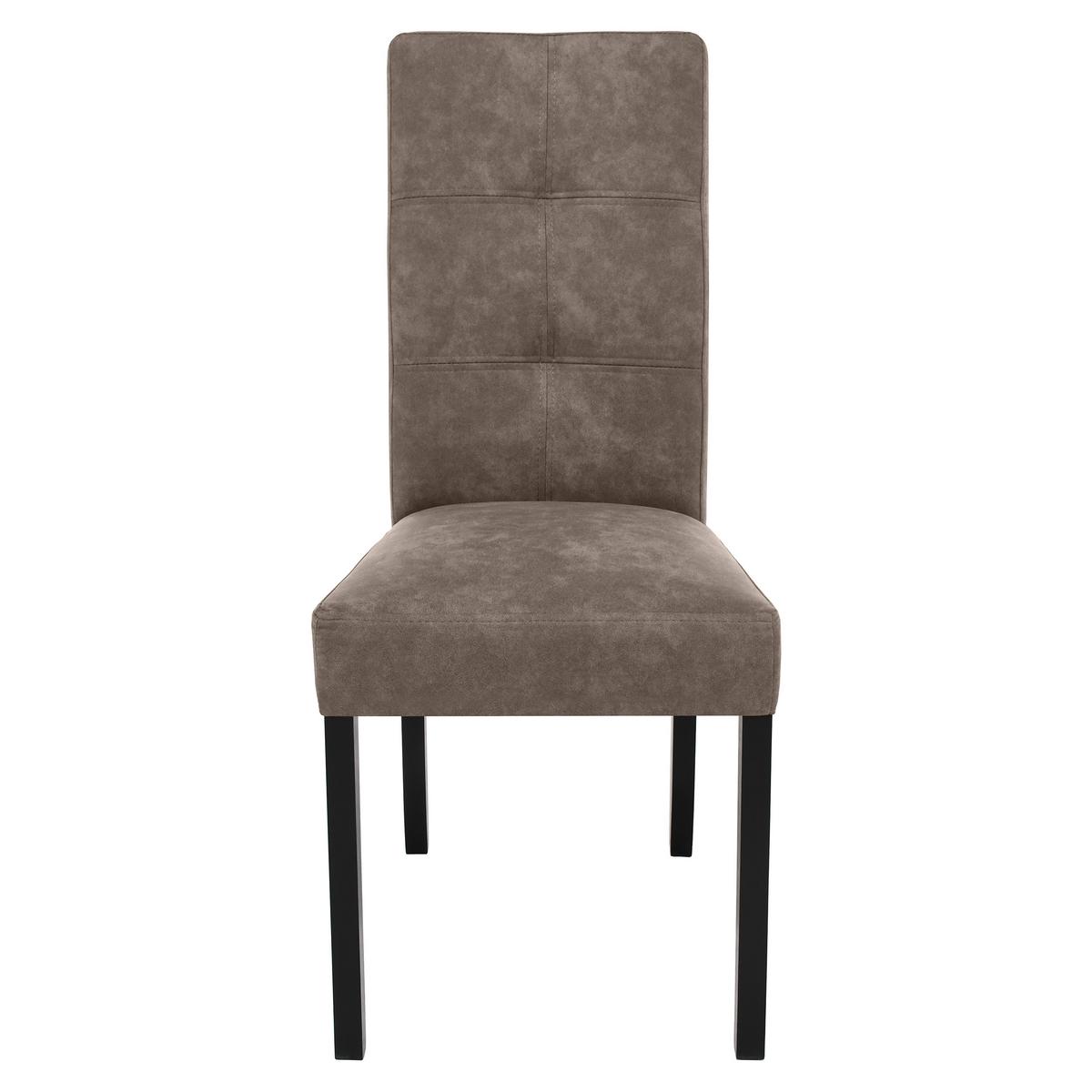 STUHL Solis mit schwarzen Holzbeinen, Polsterstuhl, Braun - Schwarz/Braun, Holz (45/100/42cm) - Beautysofa