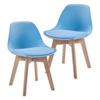 KINDERSTUHL Elvdal - Blau/Naturfarben, Holz/Kunststoff (38/56/33cm) - [en.casa]