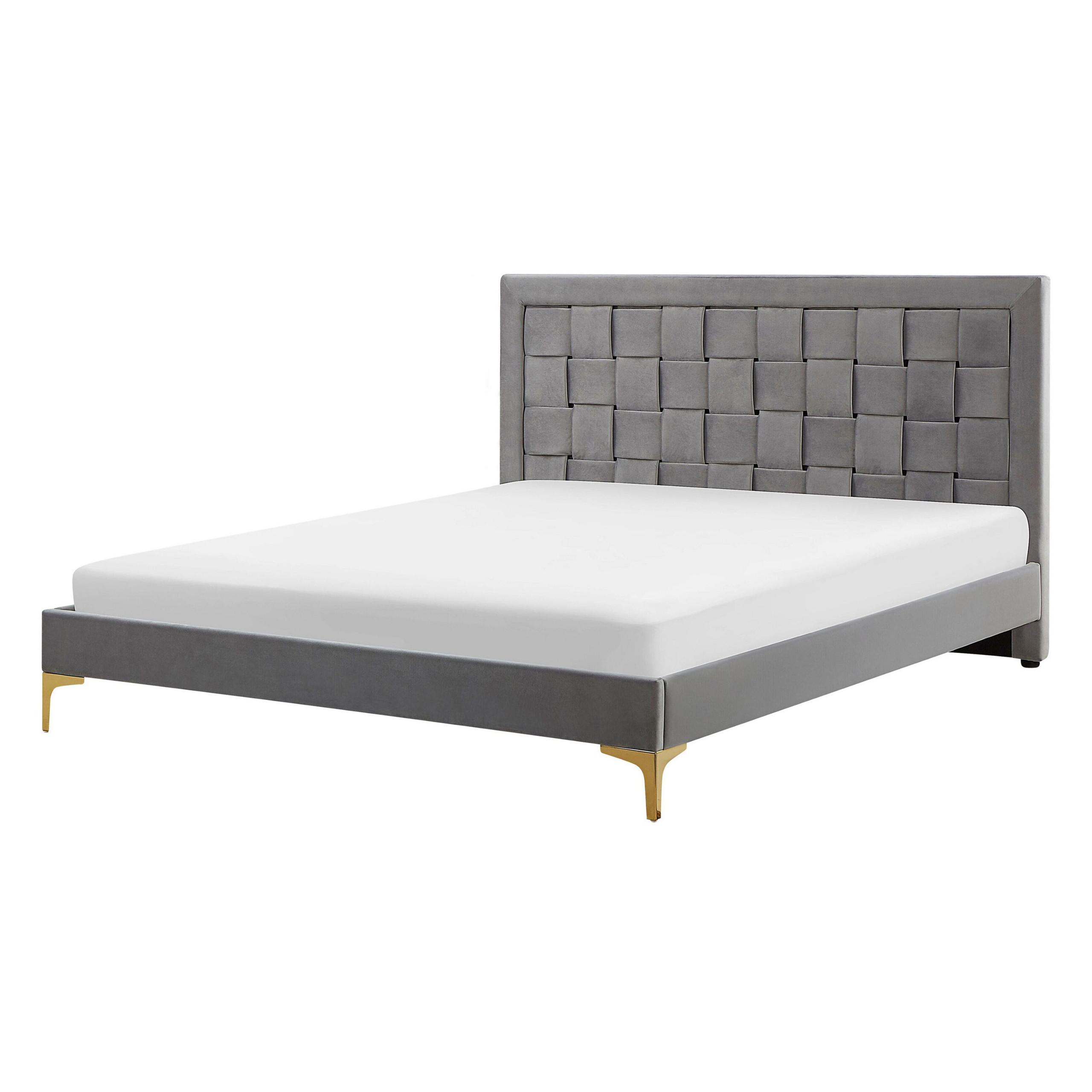 DOPPELBETT 140/200 cm Grau Limoux - Grau, Textil (140/200cm) - Beliani