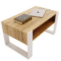 COUCHTISCH Karo92 92/45/53,6 - Kiefer Milford/Weiß, Holzwerkstoff (54/92/45cm) - RAUMHIRSCH FURNITURE