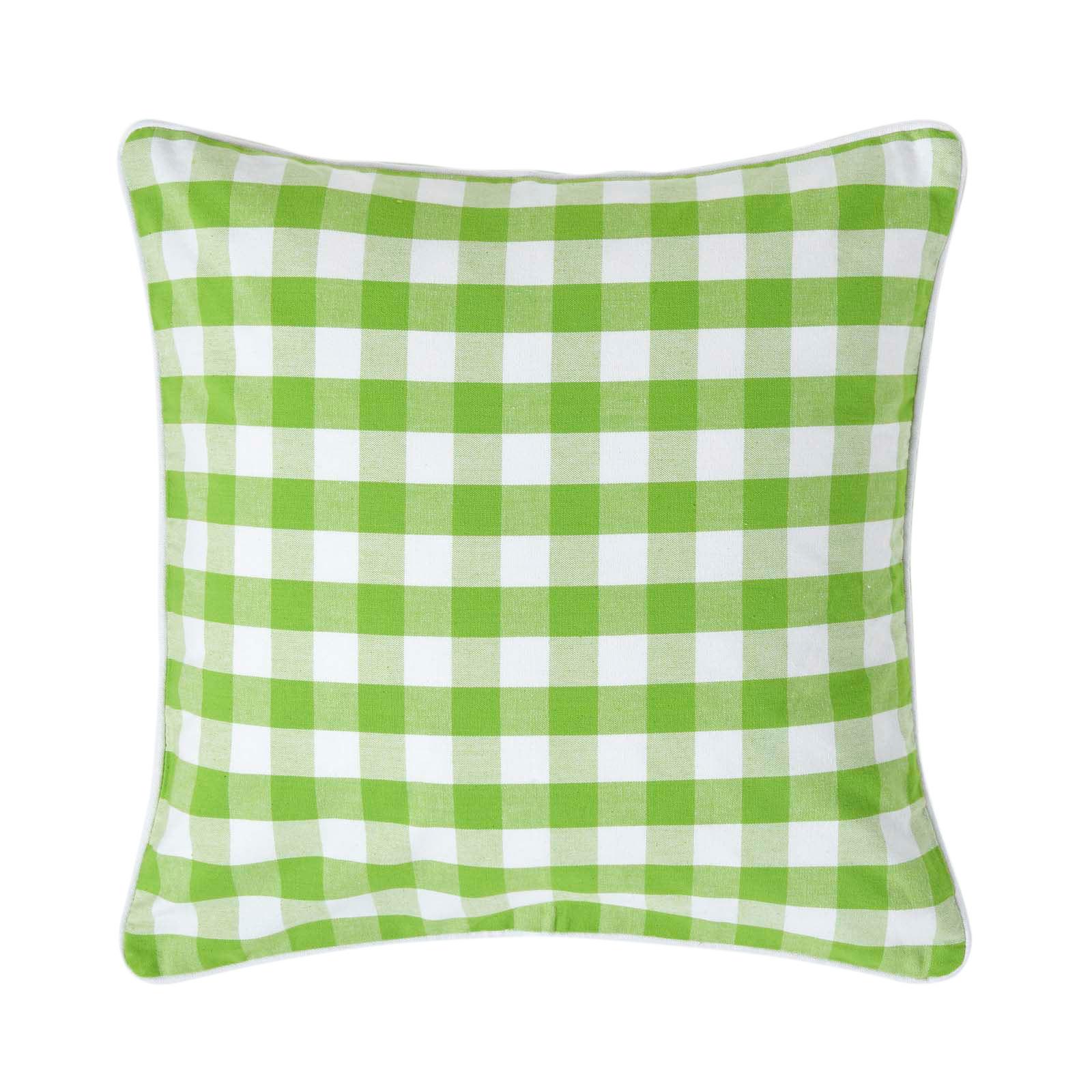 KISSENHÜLLE Karo-Muster 45/45 cm, 100% Baumwolle - Grün, Textil (45/45cm) - Homescapes