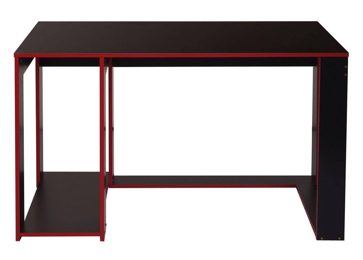 SCHREIBTISCH rechteck Schwarz, Rot - Rot/Schwarz, Holzwerkstoff (60/120/76cm) - MCW