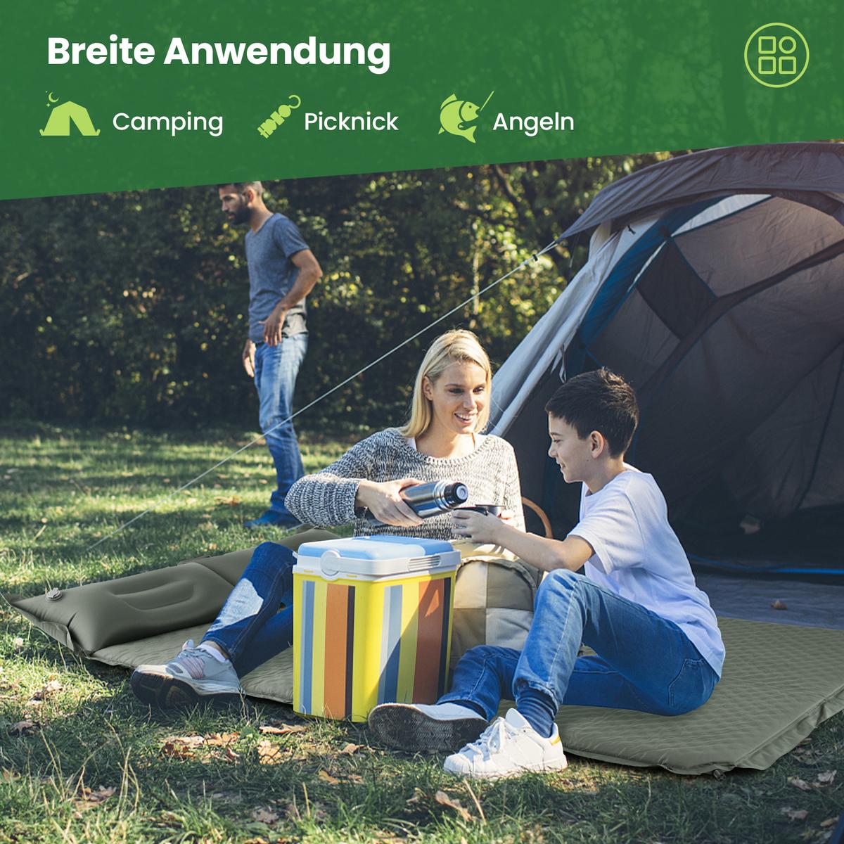 CAMPING MATTRESS Grün - Grün, Textil - COSTWAY