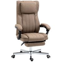 BÜROSTUHL mit Massagefunktion, Ergonomischer Schreibtischstuhl mit Liegefunktion - Braun, Kunststoff (61/118/65cm) - Vinsetto