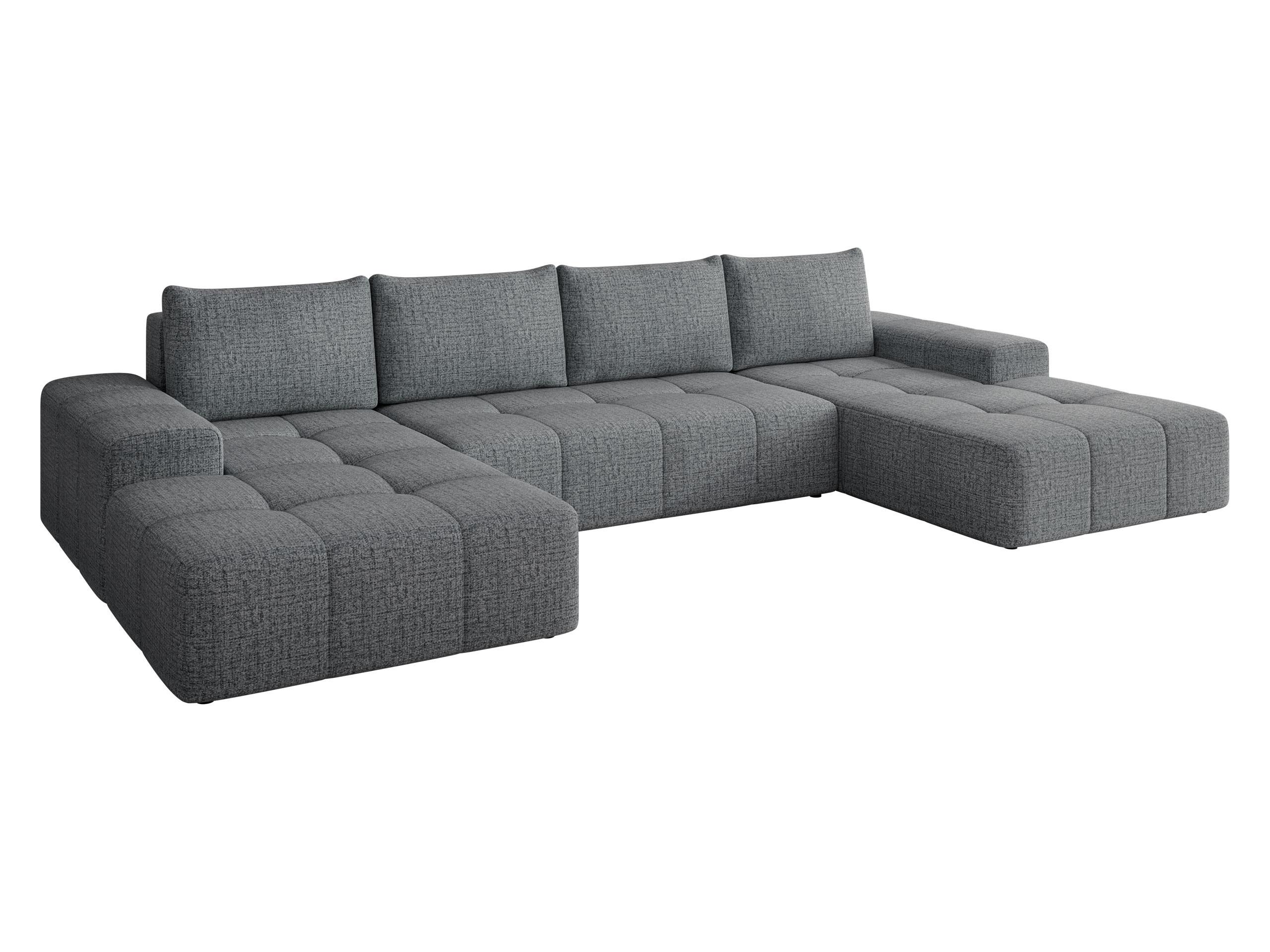 WOHNLANDSCHAFT Tonseo U - Schwarz/Grau, Holz/Kunststoff (344/78/173cm) - MIRJAN24