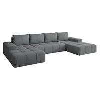 WOHNLANDSCHAFT Tonseo U - Schwarz/Grau, Holz/Kunststoff (344/78/173cm) - MIRJAN24