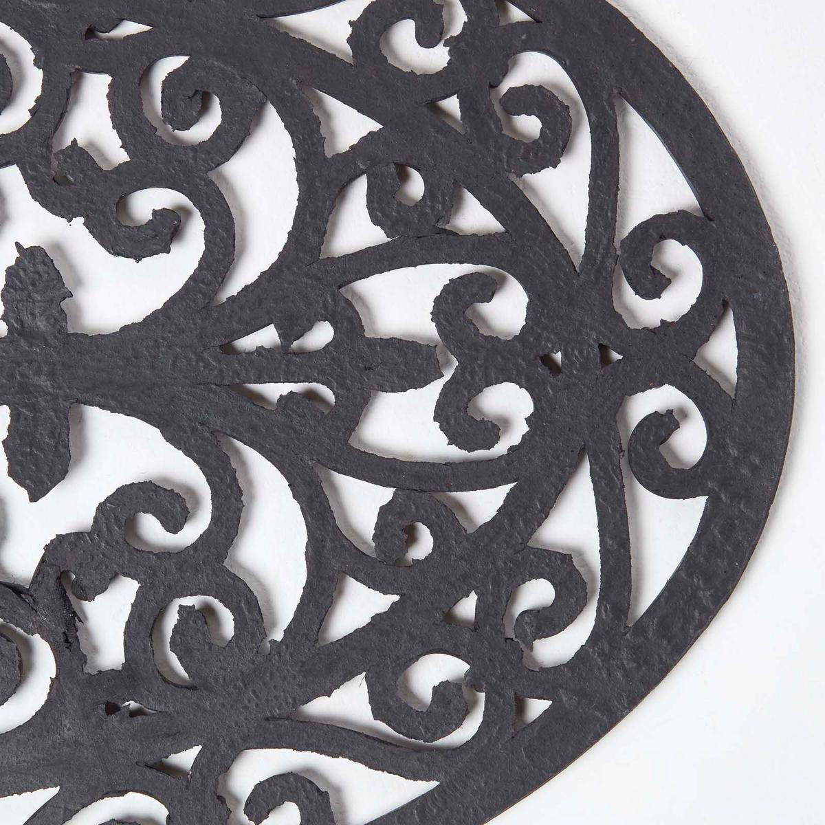 FUSSMATTE Ornament oval, Gummi 44/70 cm - Schwarz, Naturmaterialien (44/70cm) - Homescapes