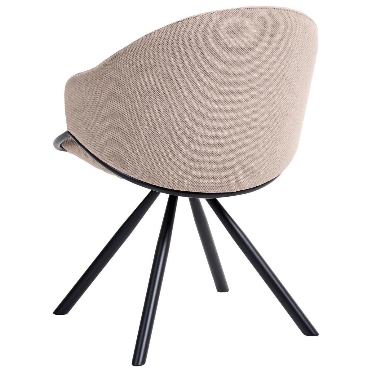 ESSZIMMERSTUHL 2er Set Stoff Taupe Mystic - Taupe/Beige, Textil (58/83/62cm) - Beliani