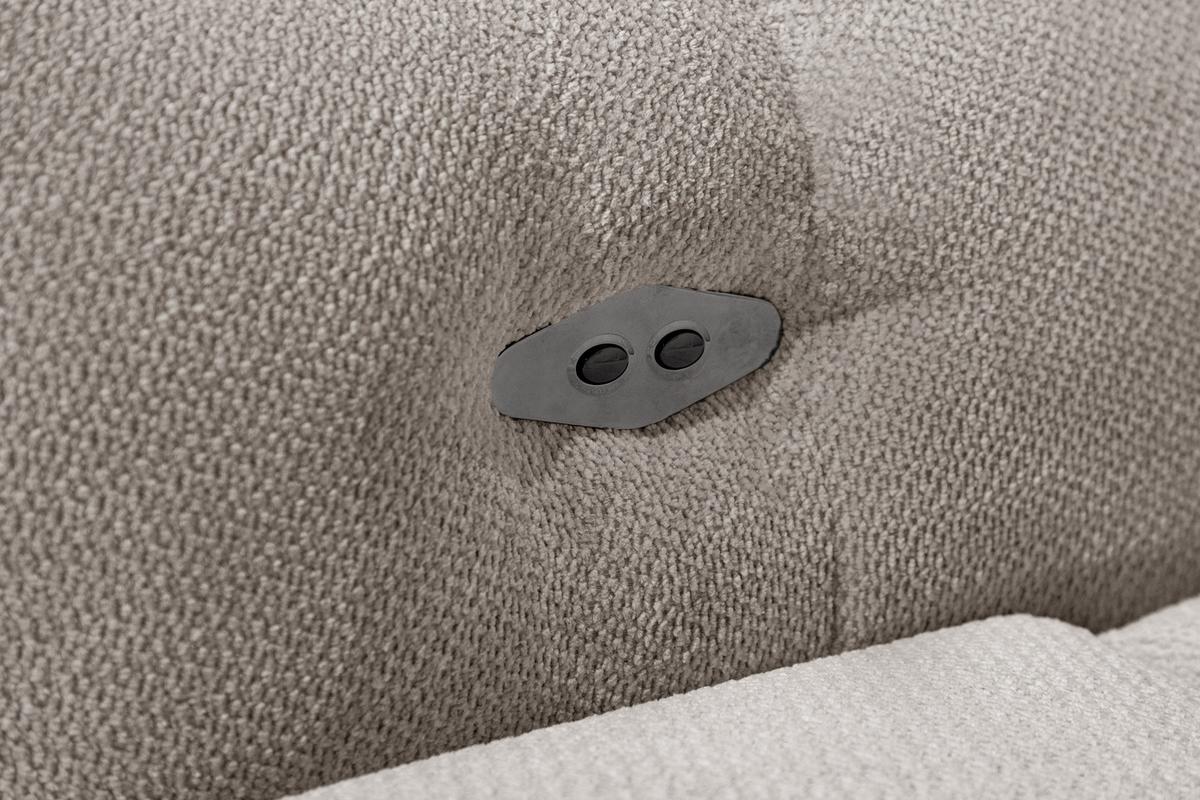 ECKSOFA KIMI 3-Sitzer, ausziehbarer Sitz, verstellbare Kopfstützen, beige - Beige/Schwarz, Holzwerkstoff/Textil (270/160cm) - Wozimo