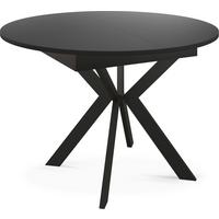 ESSTISCH Lily runder ausziehbarer, Schwarz 100-140/100/76 cm - Schwarz, Holzwerkstoff/Metall (100/140/76cm) - WFL GROUP