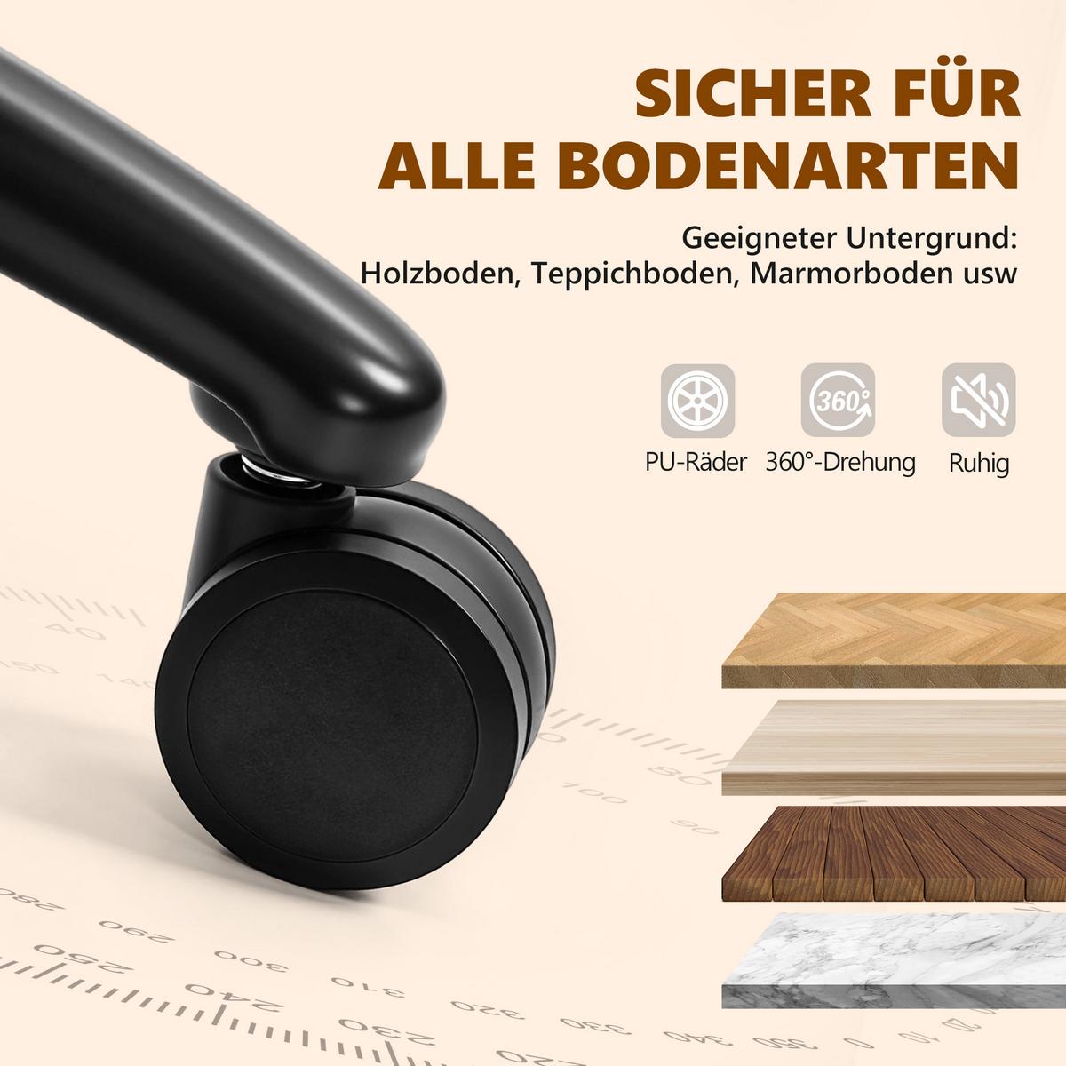 BÜROSTUHL mit Massagefunktion Schwarz - Schwarz, Textil (72/122.5/77cm) - HOMCOM