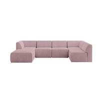WOHNLANDSCHAFT Ottomane Links MOVO-L 345x180x78 cm Rosa Cord - Rosa, Holzwerkstoff/Kunststoff (345/78/180cm) - ALTDECOR