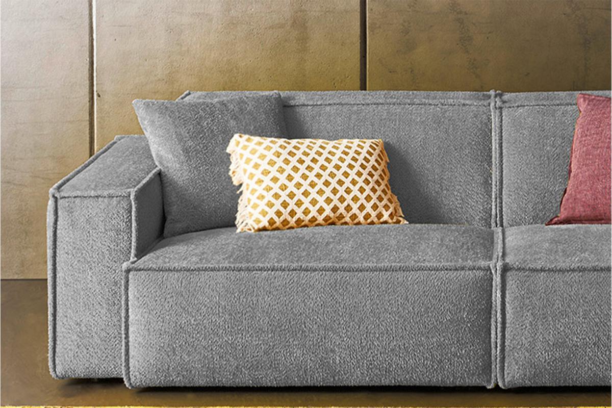 SOFA SAMU Grau Webstoff - Schwarz/Grau, Kunststoff/Textil (236/72/106cm) - KAWOLA