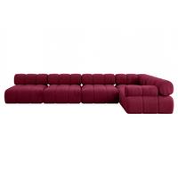 ECKSOFA modulares Sofa Mende-L3 - 380x190x70 cm Bordeauxrot Velours - Bordeaux, Holzwerkstoff/Textil (380/190cm) - ALTDECOR