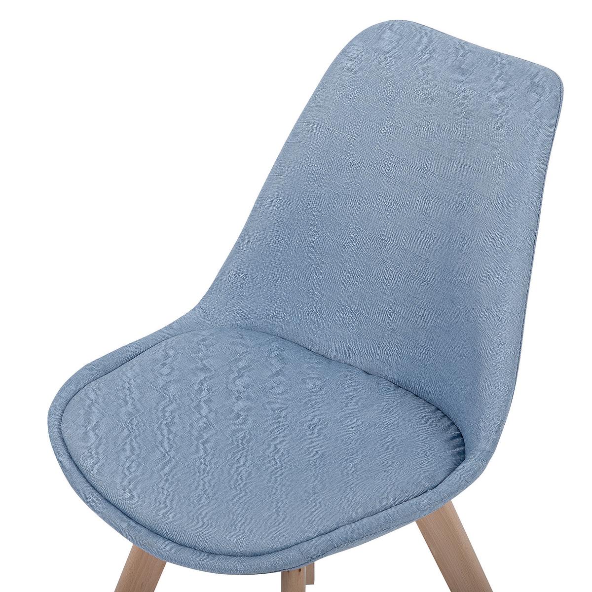 ESSZIMMERSTUHL 2er-Set Polsterbezug Blau Dakota - Hellblau, Holz/Textil (47/84/43cm) - Beliani