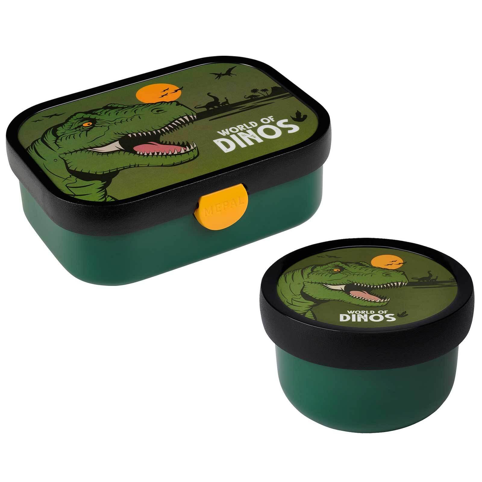 OBST- UND BENTOBOX DINO Campus dunkelgrün 300 & 750 ml - Dunkelgrün, Kunststoff (2/2/2cm) - Mepal