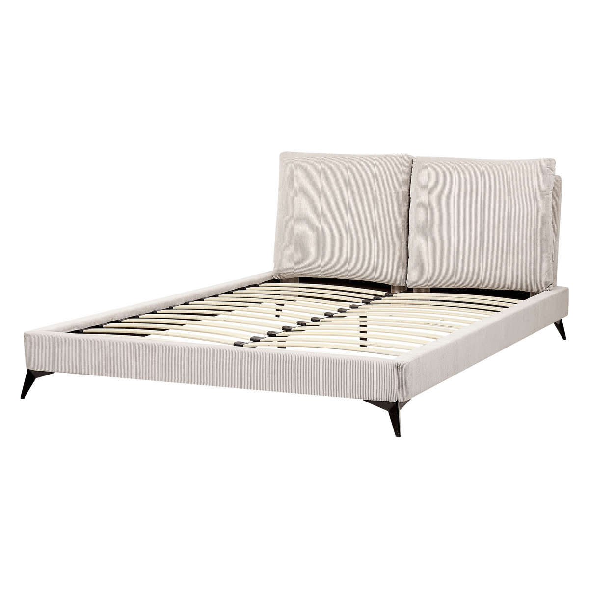POLSTERBETT 160/200cm Helles Beige Melle - Beige, Naturmaterialien/Textil (160/200cm) - Beliani