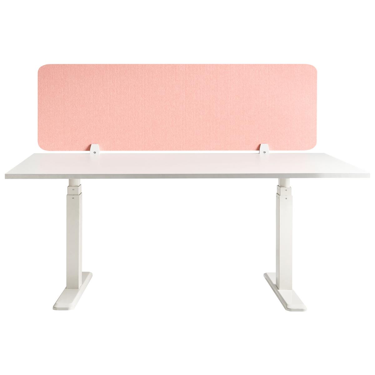 SCHREIBTISCHTRENNWAND 160/50 cm Pfirsichrosa Split - Pink, Textil (160/50/1cm) - Beliani