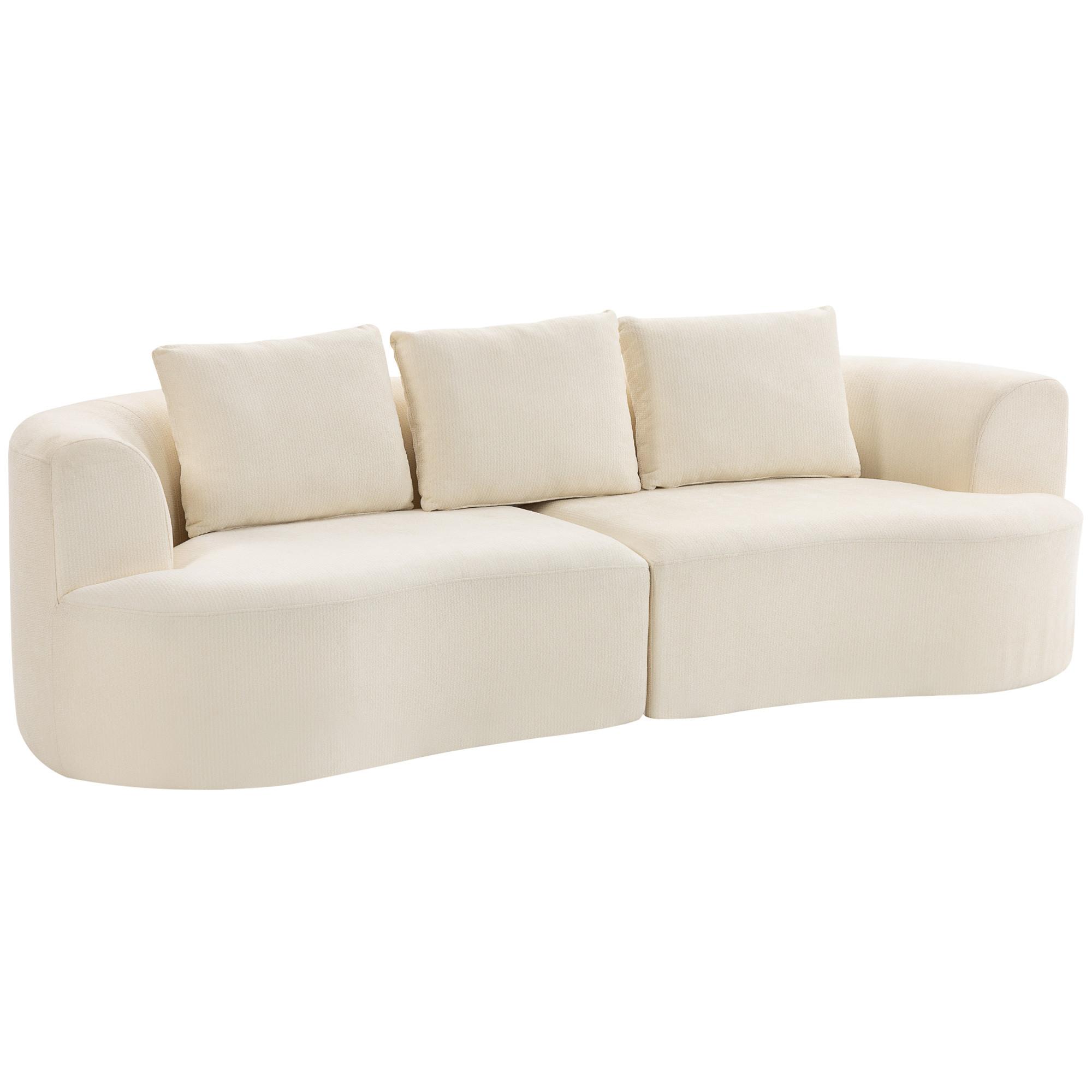 3-SITZER-SOFA Polyester Cremeweiß - Creme, Textil (106/82/260cm) - HOMCOM