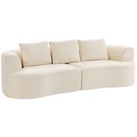 3-SITZER-SOFA Polyester Cremeweiß - Creme, Textil (106/82/260cm) - HOMCOM