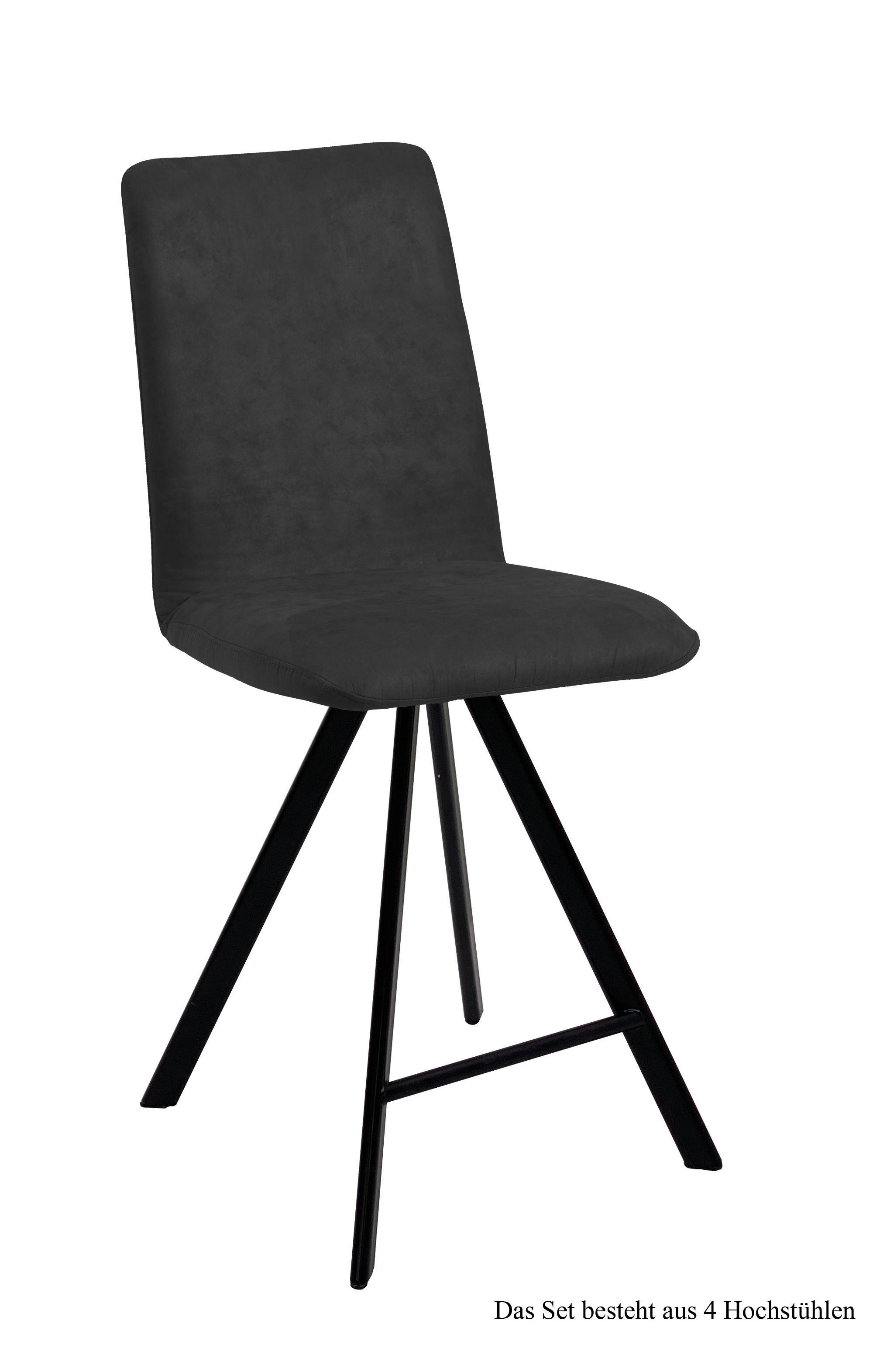 THEKENSTUHL drehbar (4er-Set) Desirae 47x109x60 Schwarz/Anthrazit - Anthrazit/Schwarz, Kunststoff (60/109/47cm) - 58aufmkessel
