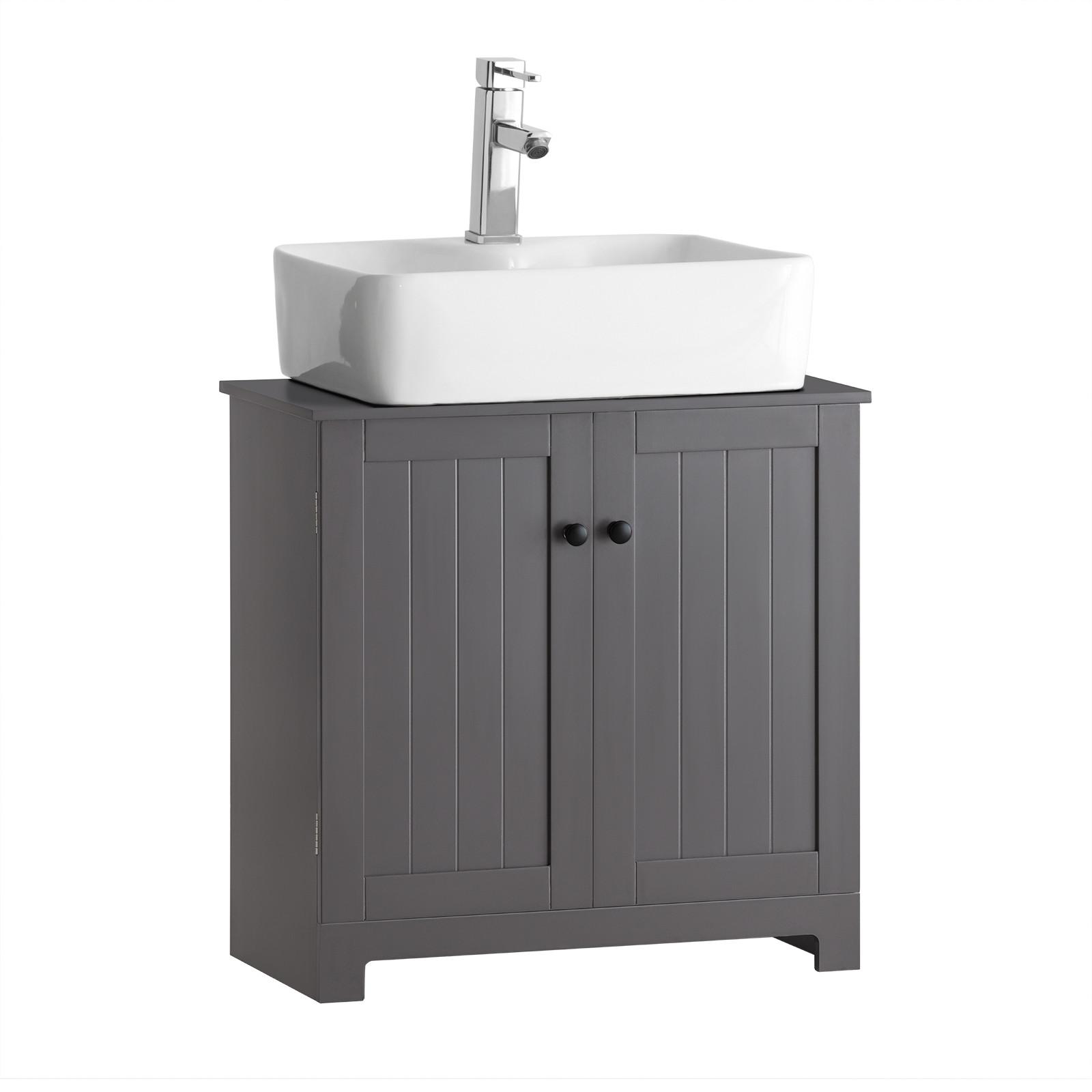 WASCHBECKENUNTERSCHRANK Grau - Grau, Holzwerkstoff (60/60/30cm) - SoBuy