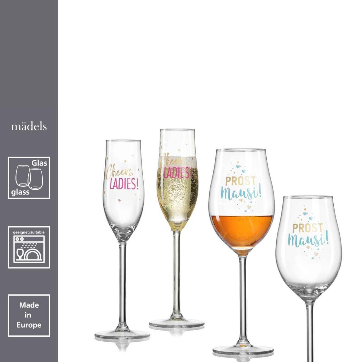 SEKTGLÄSER Mädels transparent 190 ml 4er Set - Transparent, Glas (0.19L) - Ritzenhoff Breker
