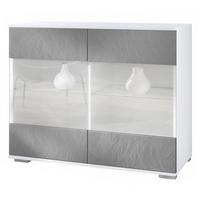 KOMMODE Bari Scratchy Metal - Silberfarben, Holzwerkstoff (92.5/75.5/35cm) - Vladon