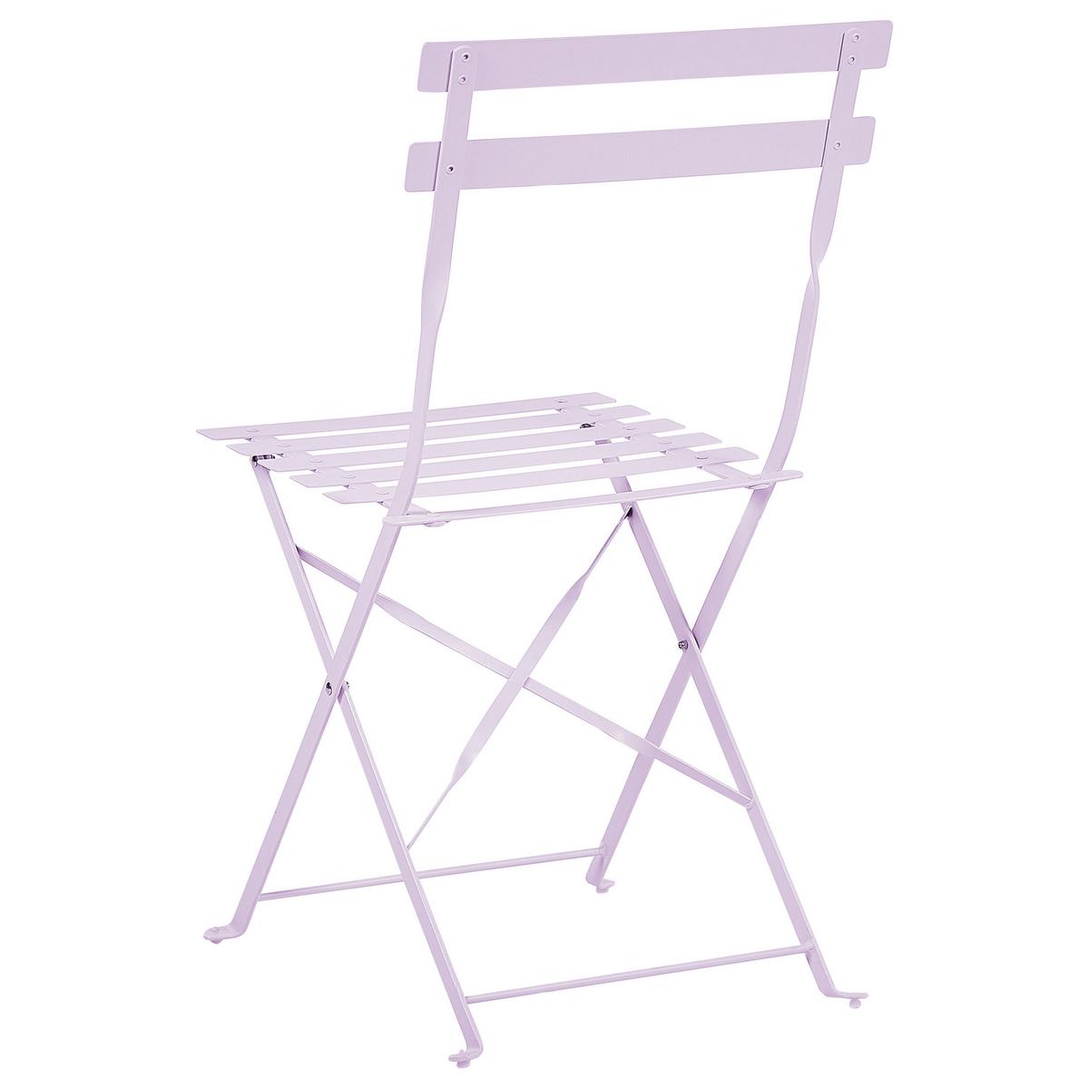 BALKONSET 2-Sitzer violett zusammenklappbar Fiori - Violett, Metall - Beliani