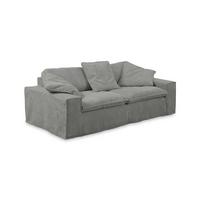 SOFA NETTA Grau Cord - Braun/Grau, Birkenholz/Textil (226/90/116cm) - KAWOLA