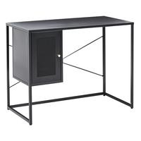 SCHREIBTISCH Schwarz 100/50 cm mit Stauraum Harjo - Schwarz, Metall (50/100/76cm) - Beliani