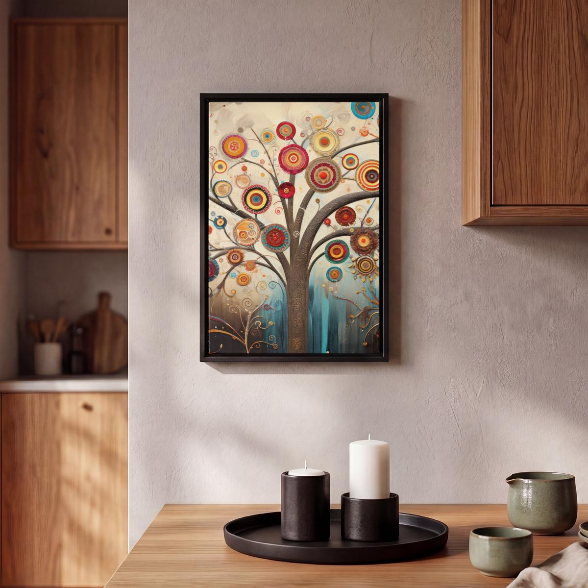 LEINWAND Bilder mit Rahmen - Baum - Baum des Lebens - Farbe - 20x30 - Braun, Textil (20/30cm) - MuchoWow