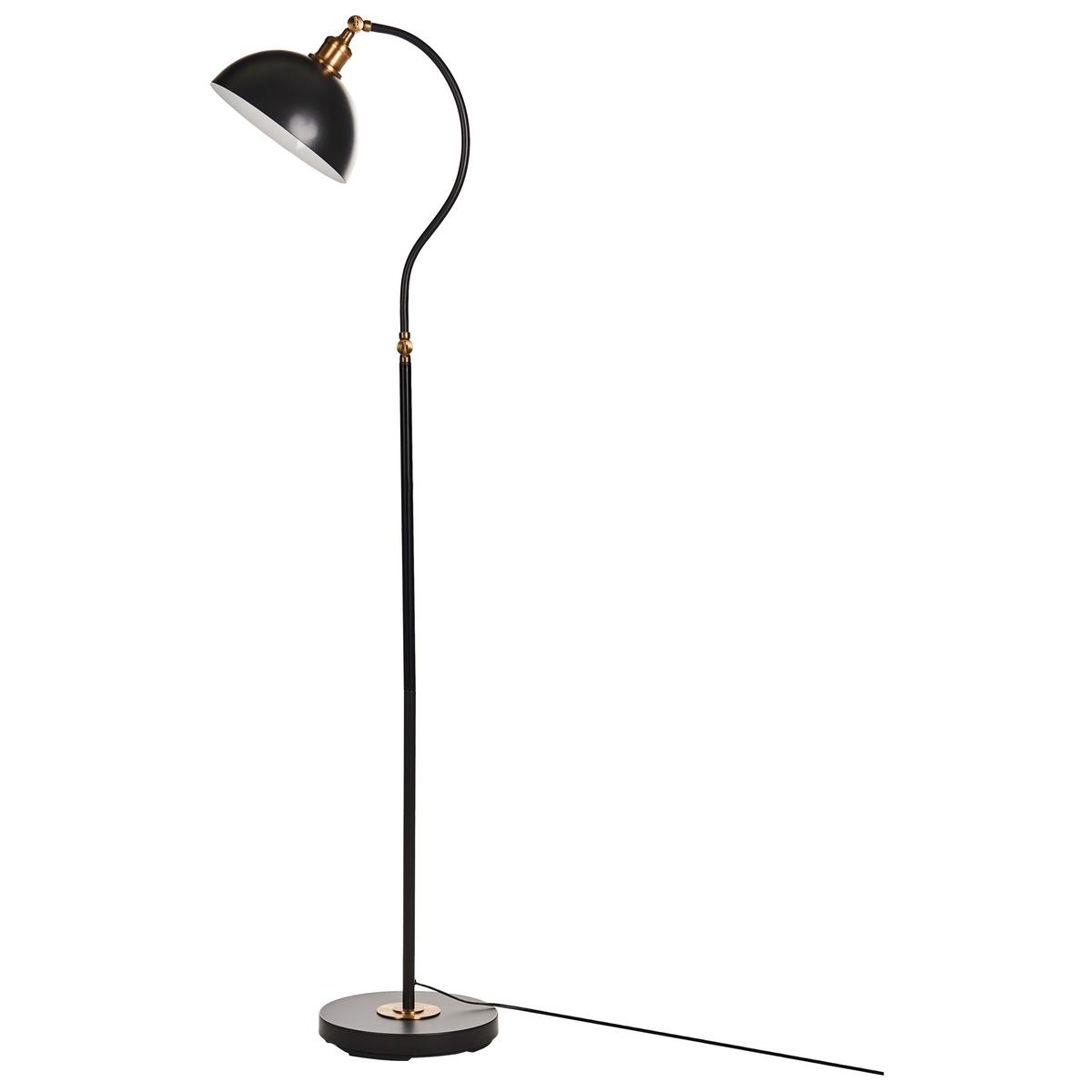 STEHLAMPE Schwarz/Weiß/Gold Lennon - Goldfarben/Schwarz, Metall (38/28/145cm) - Beliani