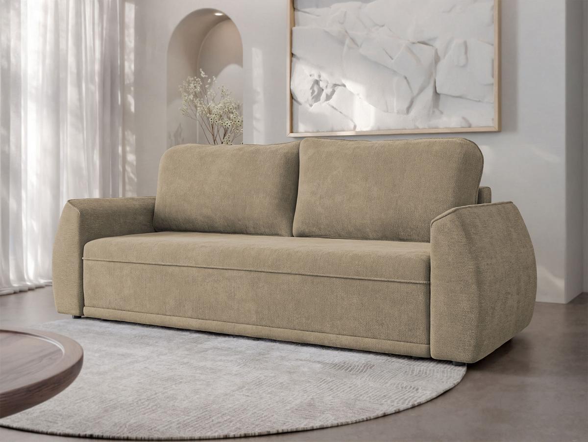 SCHLAFSOFA Floxi - Hellbraun/Schwarz, Holz/Kunststoff (244/96/96cm) - MIRJAN24