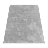 KURZFLORTEPPICH Waschbar, mit Rauten-Struktur, Grau, 120 x 160 cm - Grau, Textil (160/120cm) - KADIMA DESIGN