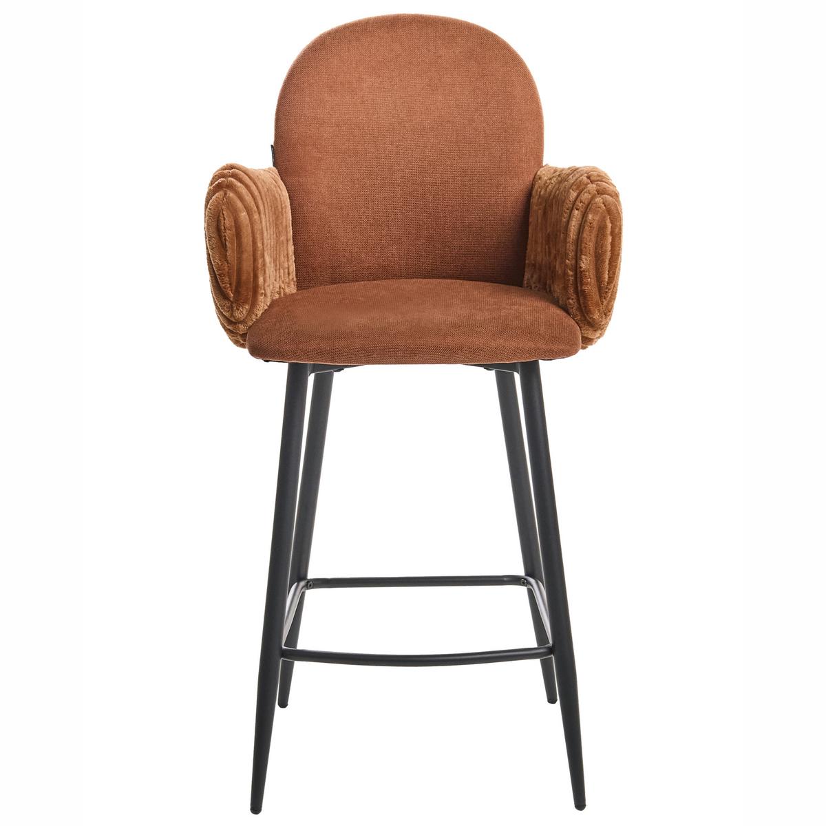 BARSTUHL 2er-Set Stoff Braun Amity - Braun, Textil (50/100/54cm) - Beliani