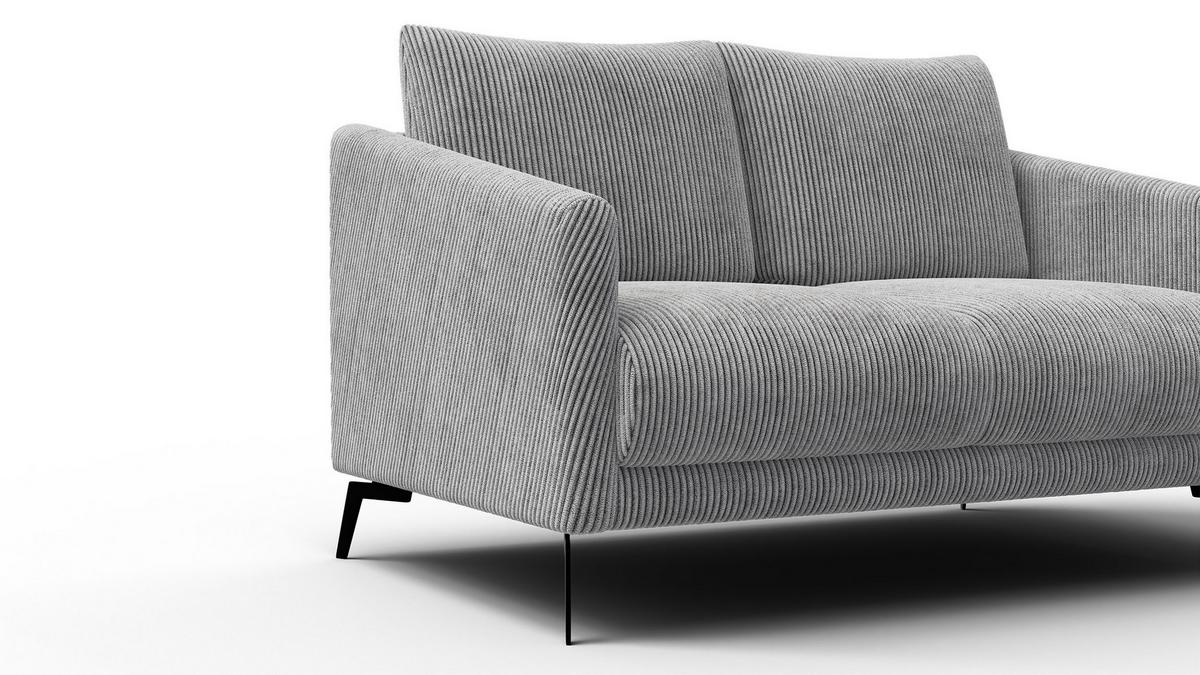 SOFA VILT 2-Sitzer, hellgrau - Hellgrau/Schwarz, Holzwerkstoff/Textil (142/89/94cm) - Wozimo