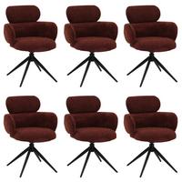 ESSZIMMERSTUHL Rotbraun 6er-Set - Rotbraun, Textil (61/86/69cm) - MCW