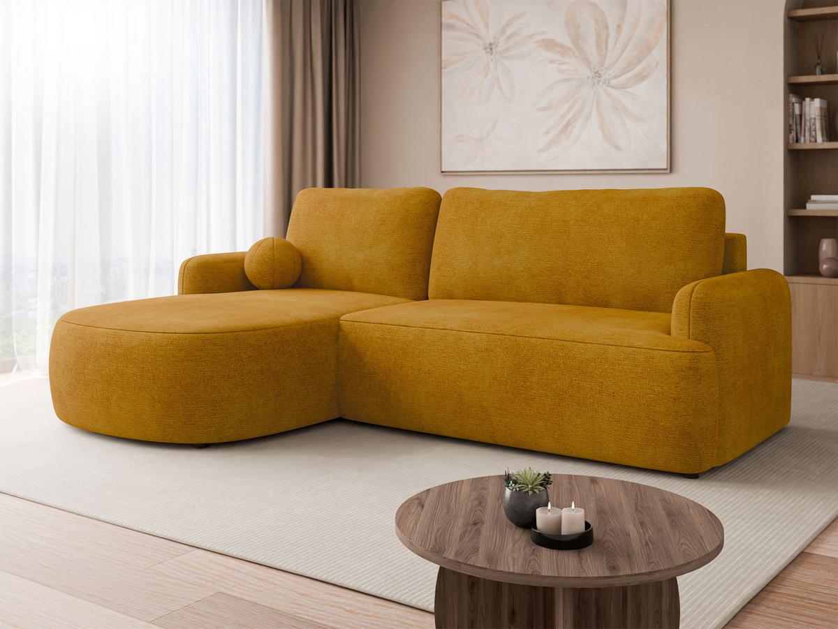 ECKSOFA Loridu, Seite: Links - Gelb/Schwarz, Holz/Kunststoff (250/174cm) - MIRJAN24