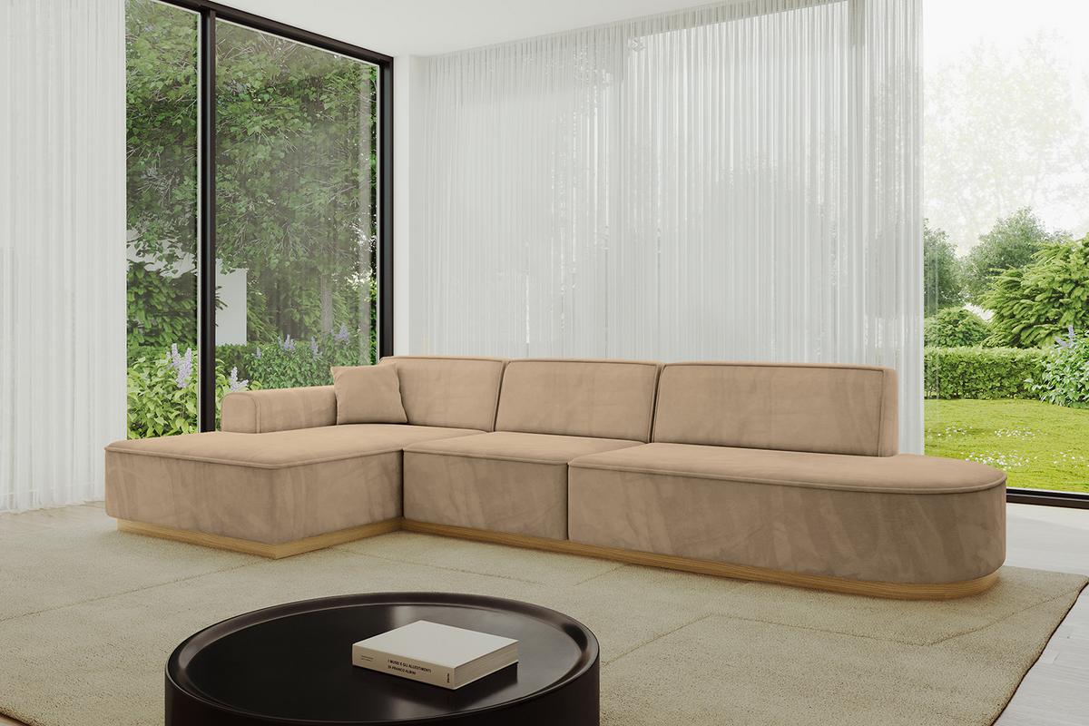 ECKSOFA Ottomane Links IREA-L2-v2 - 328x171x83 cm Beige - Beige, Holzwerkstoff/Textil (328/171cm) - ALTDECOR