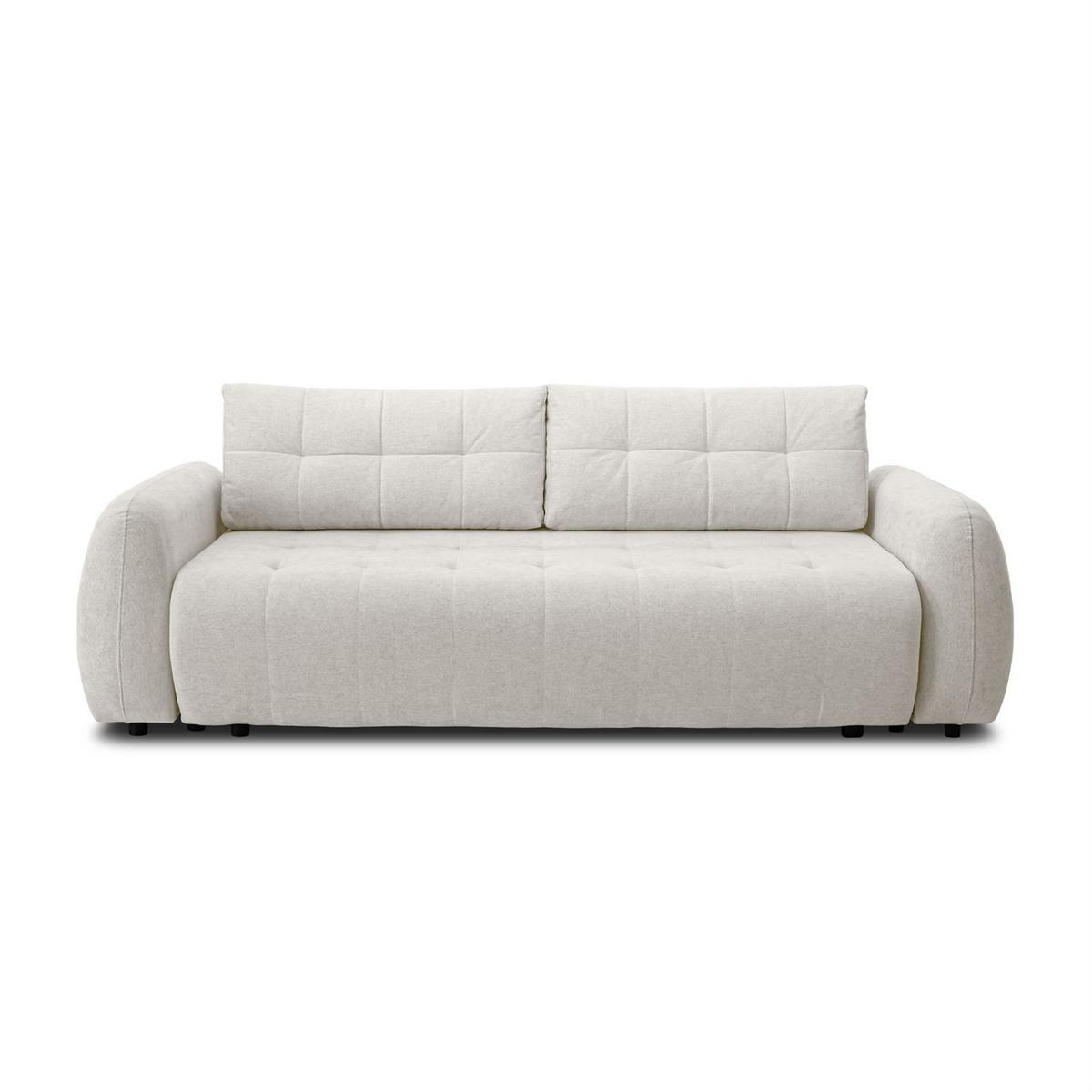 SOFA OMEGA Zweisitzer mit Schlaffunktion, Rosa 02 - Ecru, Textil (252/92/105cm) - Lookway