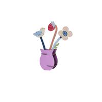 DEKOFIGUR Verspielte Blüte 4/14.5 cm - Multicolor, Wellpappe (4/14.5/13cm) - Studio Roof