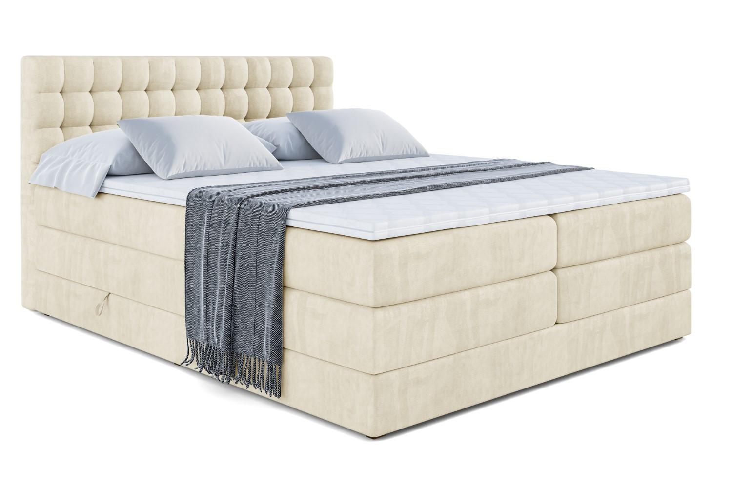 BOXSPRINGBETT VIONE KING - 180 x 200 - H3/H4 - Beige - Beige, Holzwerkstoff (180/200cm) - ALTDECOR