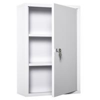 MEDIZINSCHRANK Arzneischrank Erste-Hilfe-Schrank mit Schloss 3 Fächer Stahl Weiß - Weiß, Metall (40/60/18cm) - Kleankin