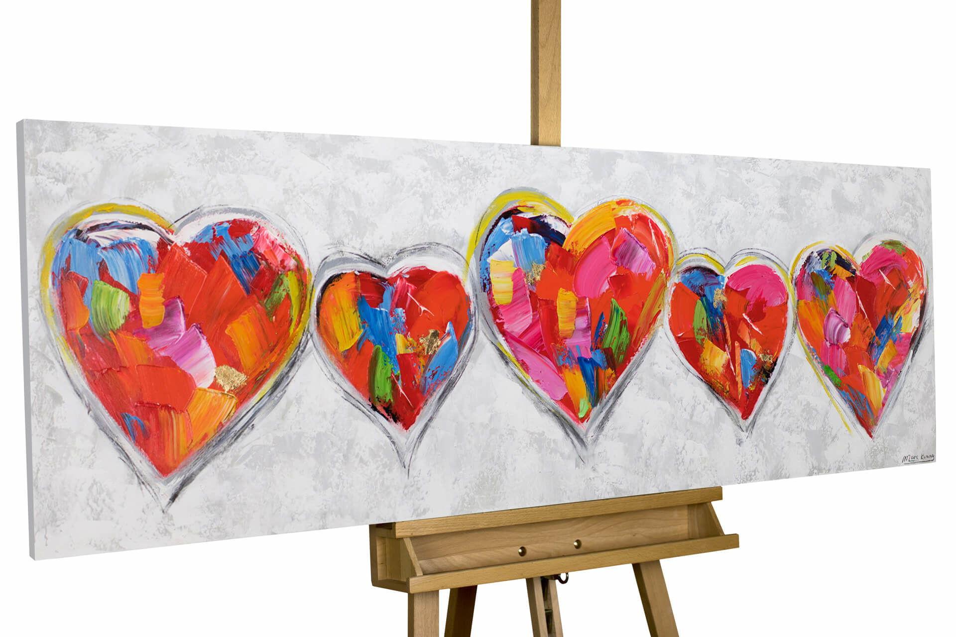 ACRYLBILD HANDGEMALT 150/50 cm - Multicolor/Grau, Holz/Textil (150/50cm) - KUNSTLOFT