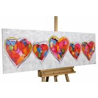 ACRYLBILD HANDGEMALT 150/50 cm - Multicolor/Grau, Holz/Textil (150/50cm) - KUNSTLOFT