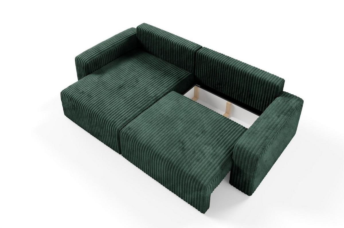 ECKSOFA Natalia - Grün, Holzwerkstoff/Textil (149/244cm) - Fun Möbel