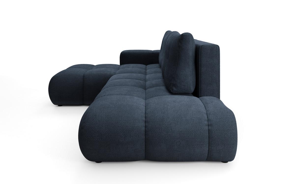 ECKSOFA DUCA L-S Dunkelblau Chenille mit Schlaffunktion - Dunkelblau, Holz (266.5/266.5cm) - MASSENO