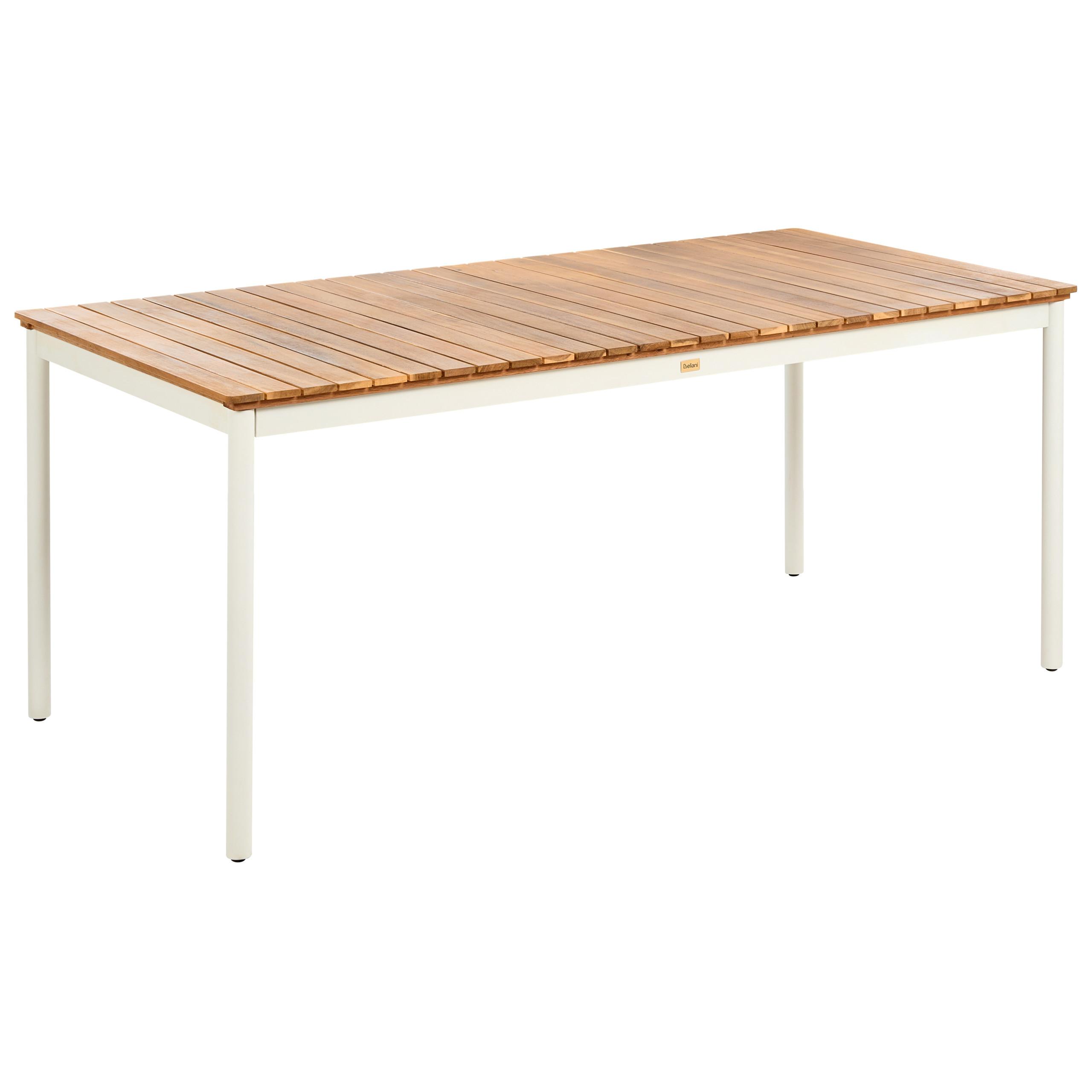 GARTENTISCH für 6 Personen 180/90 cm Akazienholz Braun Corricella - Creme, Holz (180/90/75cm) - Beliani