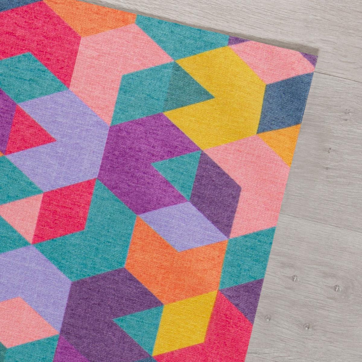 TEPPICH Waschbar WEAR, geometrisch, Bunt, 120 x 170 cm - Multicolor, Textil (170/120cm) - KADIMA DESIGN
